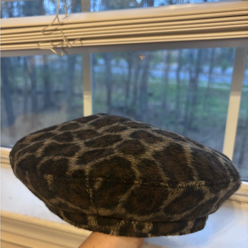 Understated Leather Penny Leopard Beret